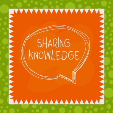 Paylaşımcı Bilgiyi gösteren metin işareti. Kavramsal fotoğraf bilgisi, asimetrik şekilli nesne ana hatlarının içindeki baloncuk konuşan organizasyonlar arasında değişmektedir..