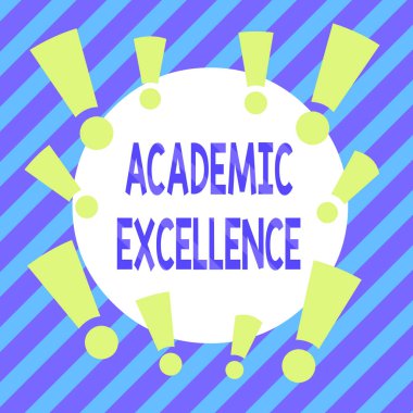 Handwriting text Academic Excellence. Concept meaning Achieving high grades and superior perforanalysisce Asymmetrical uneven shaped format pattern object outline multicolour design.