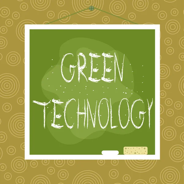 Testo calligrafico Green Technology. Concetto che significa invertire gli effetti dell'attività di huanalysis sull'ambiente Formato asimmetrico irregolare modello oggetto schema disegno multicolore . — Foto Stock