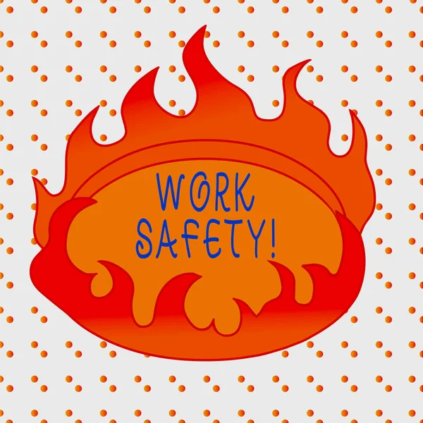 Word writing text Work Safety. Business concept for policies and procedures in place to ensure health of employees Asymmetrical uneven shaped format pattern object outline multicolour design.