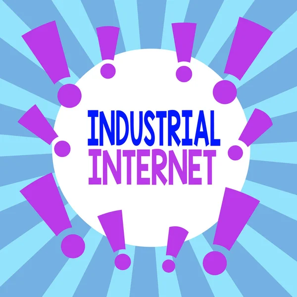 Handwriting text Industrial Internet. Concept meaning use of the internet of things in industrial sectors Asymmetrical uneven shaped format pattern object outline multicolour design.