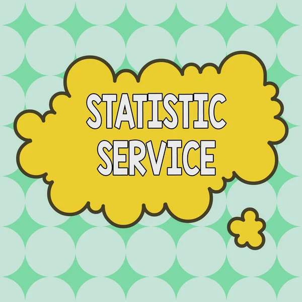Text sign showing Statistic Service. Conceptual photo economic statistics which detail international trade Asymmetrical uneven shaped format pattern object outline multicolour design.