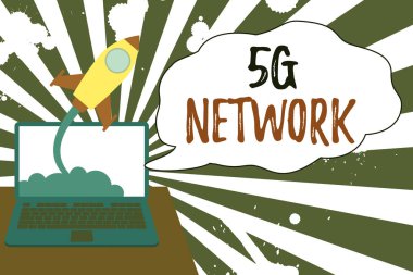 5G Ağ 'ı gösteren kavramsal el yazısı. İş fotoğrafı gösterimi, kablosuz ağın hızını ve etkinliğini büyük ölçüde artırıyor. Başarılı roket fırlatma arkaplanı başlatılışı başlatılıyor..