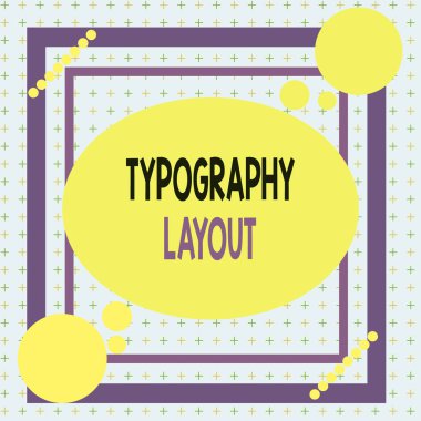 Typography Mizanpajını gösteren metin işareti. Kavramsal fotoğraf teorisi ve harf ve yazı tipi tasarımı Asimetrik düzensiz biçim şekli nesne ana hatları çok renkli tasarım.