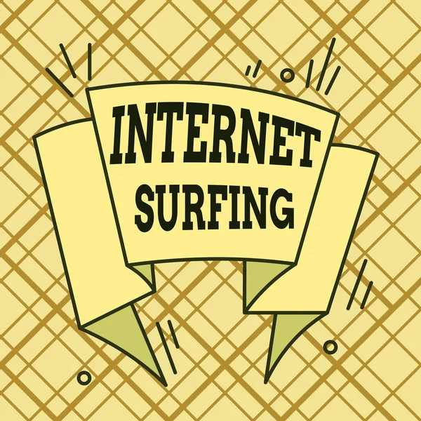 Nota di scrittura che mostra Internet Surf. Foto di lavoro che mostra la navigazione in Internet Navigazione nel world wide web Modello asimmetrico irregolare oggetto design multicolore . — Foto Stock