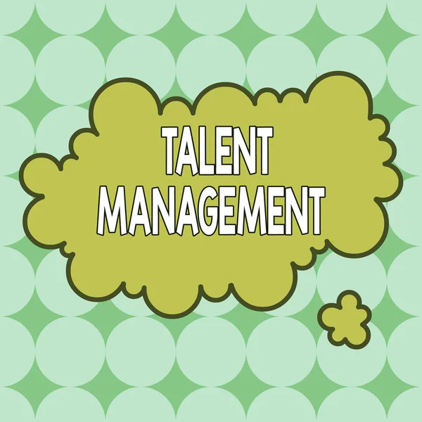 Text sign showing Talent Management. Conceptual photo anticipation of required huanalysis capital for an organization Asymmetrical uneven shaped format pattern object outline multicolour design.