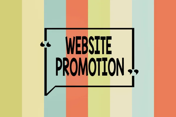 Writing note showing Website Promotion. Business photo showcasing increase exposure of a website to bring more visitors Seamless vertical lines background drawing lines wallpaper banner.