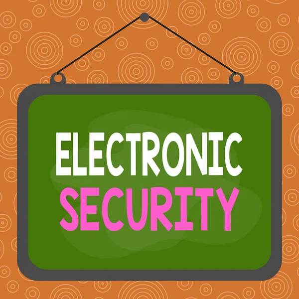 Handwriting text writing Electronic Security. Concept meaning electronic equipment that perform security operations Asymmetrical uneven shaped format pattern object outline multicolour design.