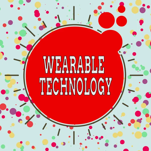 Handwriting text Wearable Technology. Concept meaning electronic devices that can be worn as accessories Asymmetrical uneven shaped format pattern object outline multicolour design.
