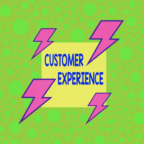 Texto de caligrafia Customer Experience. Conceito que significa produto de uma interação entre um cliente e um cliente Formato assimétrico desigual formato padrão objeto esboço design multicolorido . — Fotografia de Stock