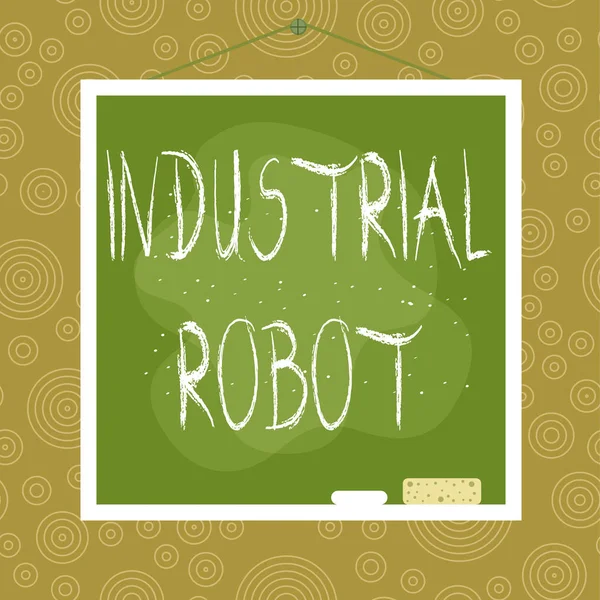 Handschrift tekst Industrial Robot. Concept betekent robotmechanisme gebruikt bij de fabricage van producten Asymmetrisch ongelijk vormgegeven format patroon object outline meerkleurig ontwerp. — Stockfoto