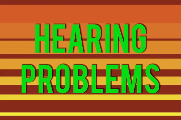 Handwriting text Hearing Problems. Concept meaning partial or total inability to hear Hearing impairment Seamless horizontal lines background drawing lines. Simple wallpaper banner.