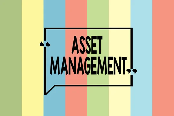 Writing note showing Asset Management. Business photo showcasing analysisaged investment of assets of a demonstrating or business Seamless vertical lines background drawing lines wallpaper banner.