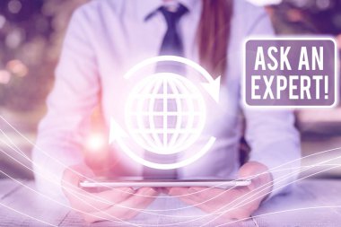 Ask An Expert 'ı gösteren bir not yazıyorum. İş fotoğraflarının gösterilmesi yönergeleri anlayan ve kabul eden bir doğrulama..