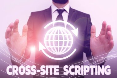 Çapraz Site Betiğini gösteren metin işareti. Kavramsal fotoğraf güvenliği savunmasızlığı çoğunlukla web uygulamasında bulunur.