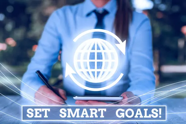 Word writing text Set Smart Goals. Business concept for list to clarify your ideas focus efforts use time wisely. — Stock Photo, Image