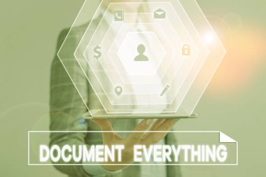 Her şeyi gösteren kavramsal el yazısı. Yazdığınız metni içeren iş fotoğrafı görüntüleme bilgisayar dosyası.