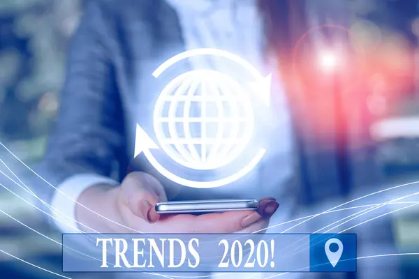 Tendenze del testo calligrafico 2020. Concetto che significa direzione generale in cui qualcosa si sta sviluppando o cambiando . — Foto Stock