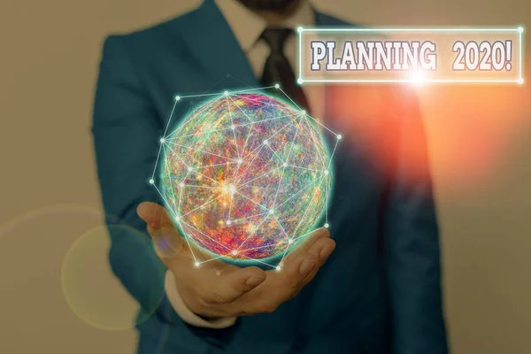 Woord schrijven tekst Planning 2020. Business concept voor het proces van het maken van plannen voor iets volgend jaar Elementen van dit beeld ingericht door Nasa. — Stockfoto