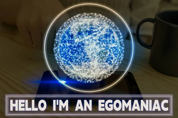 A Hello I am An Egoanalyisiac felirata. Üzleti fotó bemutató Önző Egocentrikus Nárcisztikus Önimádó Ego Elemei ezt a képet által nyújtott Nasa. — Stock Fotó