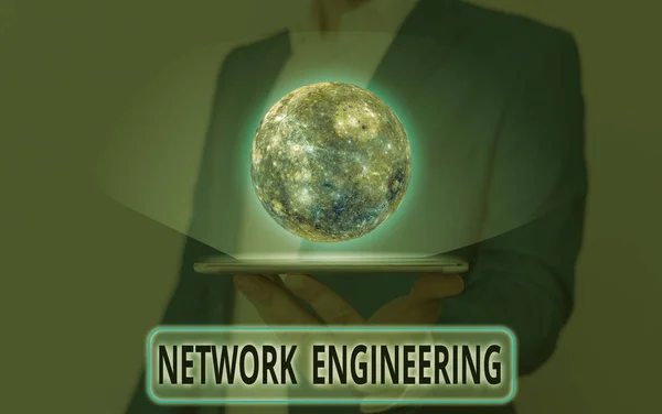 文字文字书写网络工程。Nasa提供的与网络服务需求有关的领域的业务概念. — 图库照片
