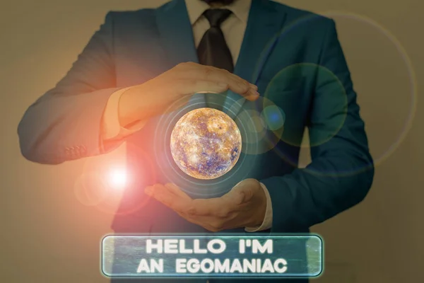 Szóírás szöveg Hello I am An Egoanalyisiac. Üzleti koncepció az önző egocentrikus önimádó egocentrikus Elemei ennek a képnek által nyújtott Nasa. — Stock Fotó