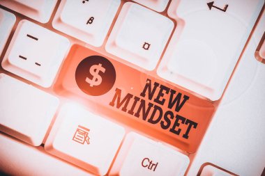 Conceptual hand writing showing New Mindset. Business photo showcasing Mental attitude or disposition New approach in dealing situation.