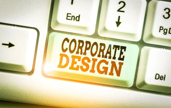 Text sign showing Corporate Design. Conceptual photo official graphical design of the logo and name of a company.