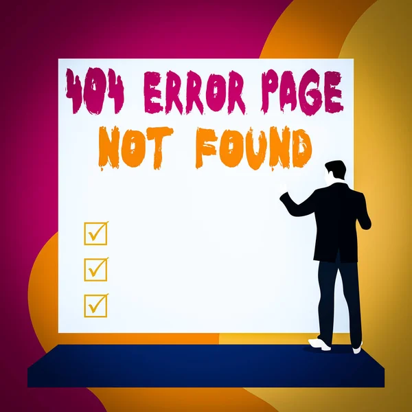 Scrittura Concettuale Mano Che Mostra 404 Pagina Errore Non Trovata — Foto Stock