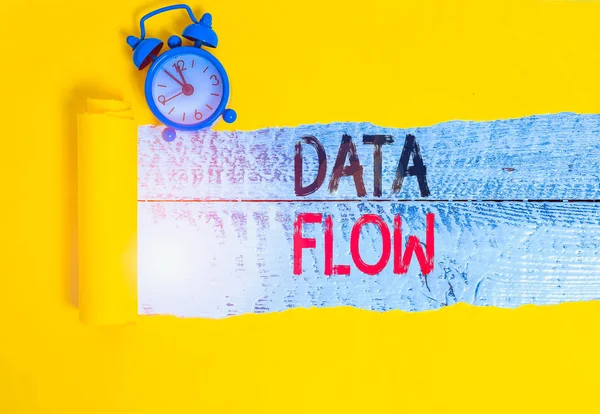 Data Flow Gösteren Kavramsal Yazısı Yazılım Alarm Saatinden Oluşan Bir — Stok fotoğraf