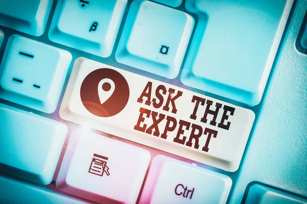 Konceptuell handstil visar Ask The Expert. Företagsfoto text Söker professionell rådgivning Begär hjälp Support. — Stockfoto