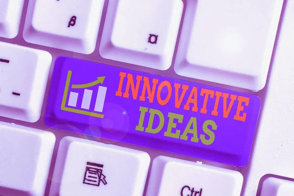 Texto Escritura Palabras Ideas Innovadoras Foto Negocios Mostrando Aplicación Mejores — Foto de Stock