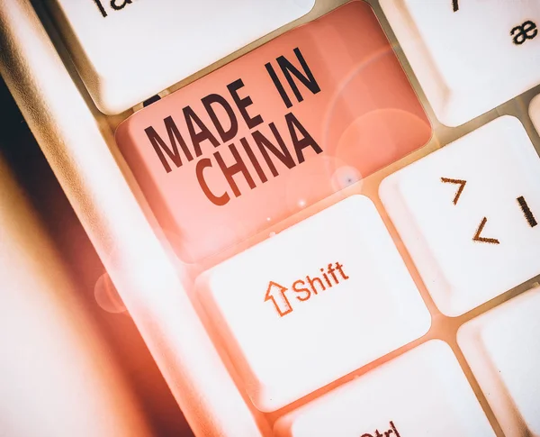Escrita Mão Conceitual Mostrando Made China Conceito Que Significa Indústria — Fotografia de Stock