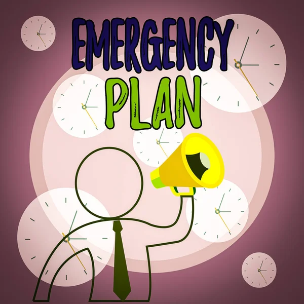 Conceptual Hand Writing Showing Emergency Plan Concept Meaning Procedures Handling — Stock Photo, Image