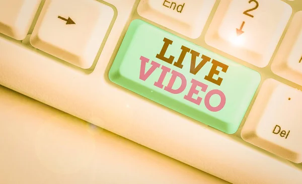 Word writing text Live Video. Business photo showcasing broadcast a live video or streamingfeed to an online audience