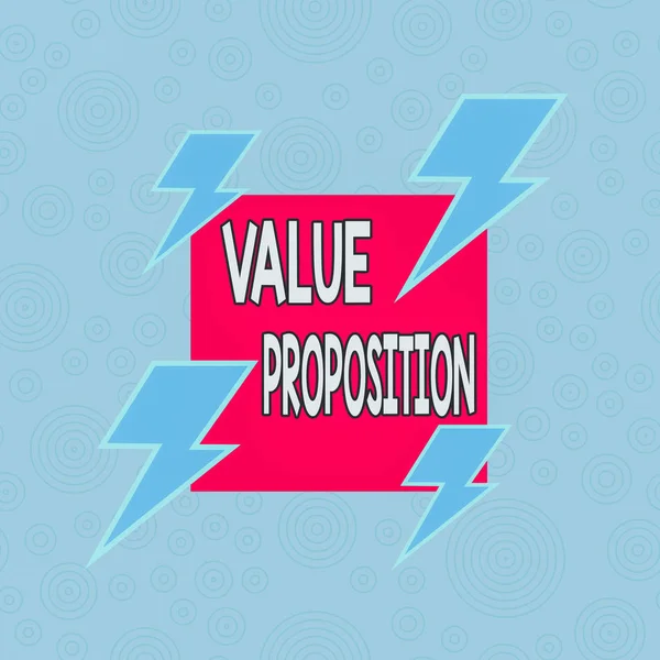 Conceptual Hand Writing Showing Value Proposition Concept Meaning Feature Intended — Stock Photo, Image