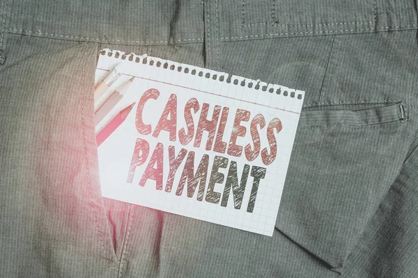 Conceptual Hand Writing Showing Cashless Payment Concept Meaning Transaction Electronic — 스톡 사진