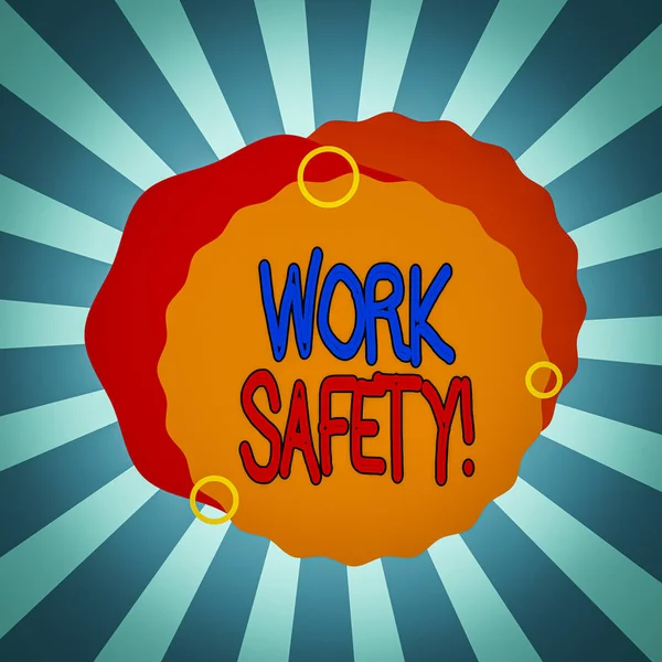 Segno Testo Che Mostra Sicurezza Sul Lavoro Business Photo Che — Foto Stock