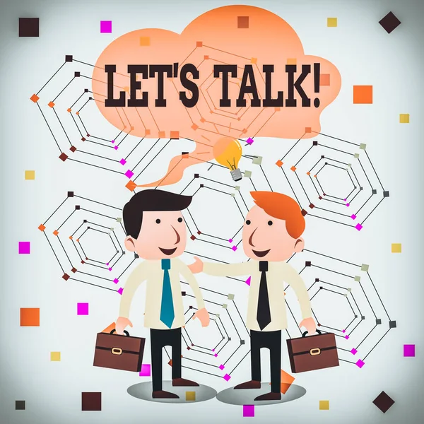 Scrivere Una Nota Che Mostra Let Talk Business Concept Perché — Foto Stock