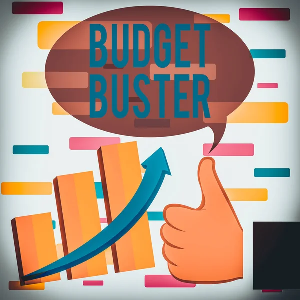 Schreiben Notiz Zeigt Budget Buster Geschäftskonzept Für Sorglose Ausgaben Schnäppchen — Stockfoto