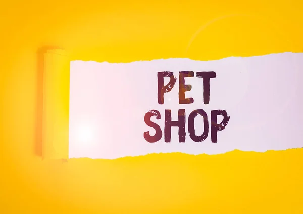 Nota Scrittura Che Mostra Pet Shop Concetto Business Commercio Dettaglio — Foto Stock