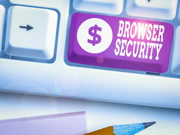 Conceptueel Handschrift Met Browser Security Concept Betekent Veiligheid Voor Webbrowsers — Stockfoto