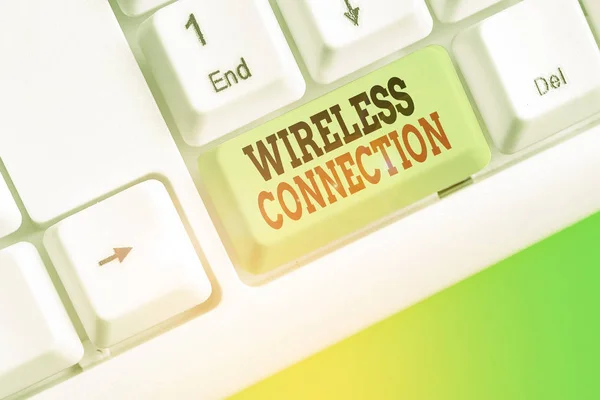 Conceptual Hand Writing Showing Wireless Connection Concept Meaning Physical Wired — Stock Photo, Image