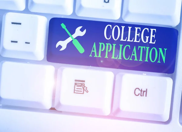 Conceptual Hand Writing Showing College Application Concept Meaning Individuals Apply — Stockfoto