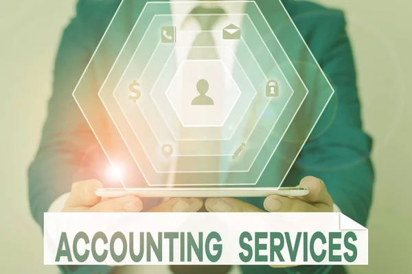 Word Writing Text Accounting Services Business Photo Showcasing Analyze Financial — Stock Photo, Image