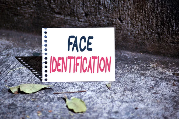 Handwriting Text Face Identification Conceptual Photo Analyzing Patterns Based Demonstrating — Stock Photo, Image