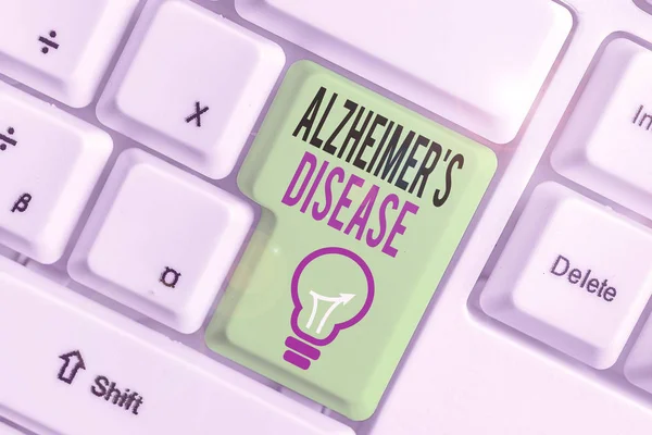 Znak Tekstowy Pokazujący Chorobę Alzheimera Biznes Zdjęcie Tekst Zaawansowane Pogorszenie — Zdjęcie stockowe