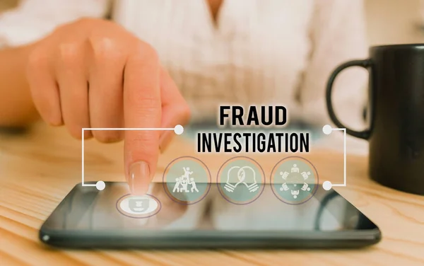 Conceptual Hand Writing Showing Fraud Investigation Concept Meaning Process Determining — Stock Photo, Image