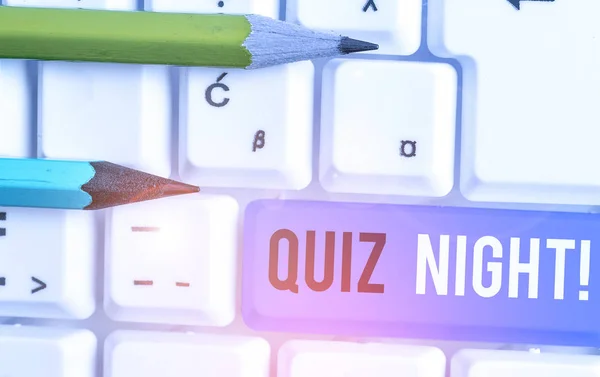Ecriture Conceptuelle Montrant Quiz Night Concept Signifiant Soirée Test Connaissance — Photo