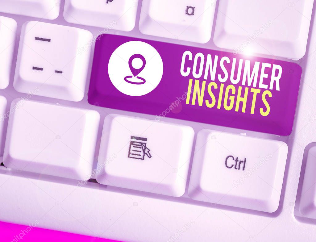 Text sign showing Consumer Insights. Business photo text understanding customers based on their buying behavior
